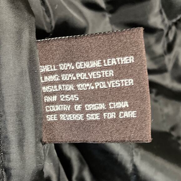 Michael Kors Black Genuine Leather Insulated Bomber Jacket Size Medium - Picture 8 of 12